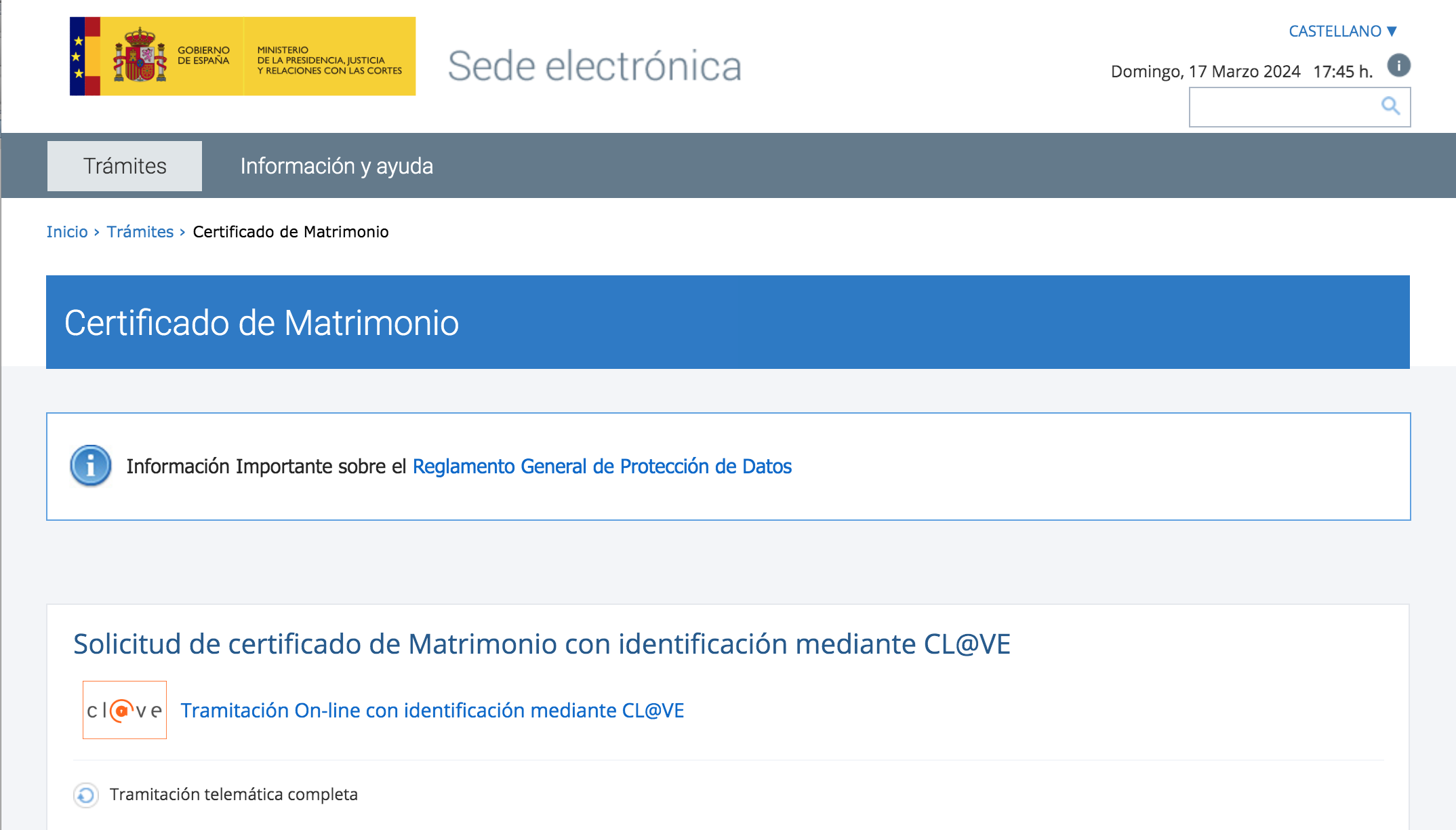 solicitar certificado de matrimonio